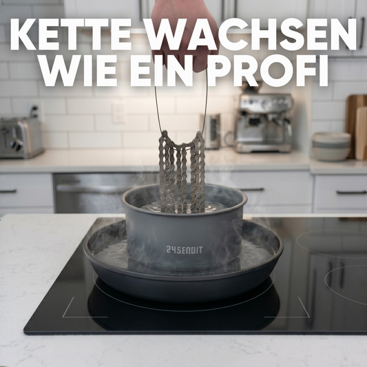Kettenwachstopf aus Aluminium mit Deckel - inkl. 3 Kettenhalter