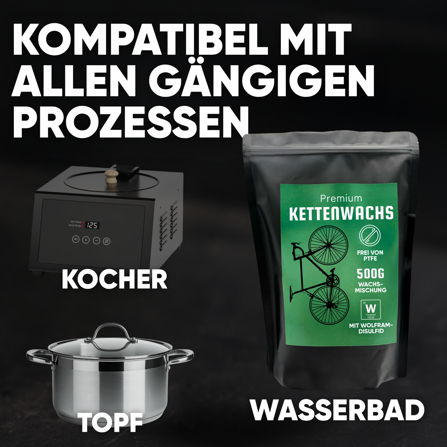 Kettenwachs Ringe, 50cm 3er Set - Eintauchhilfe für dein Chainwax