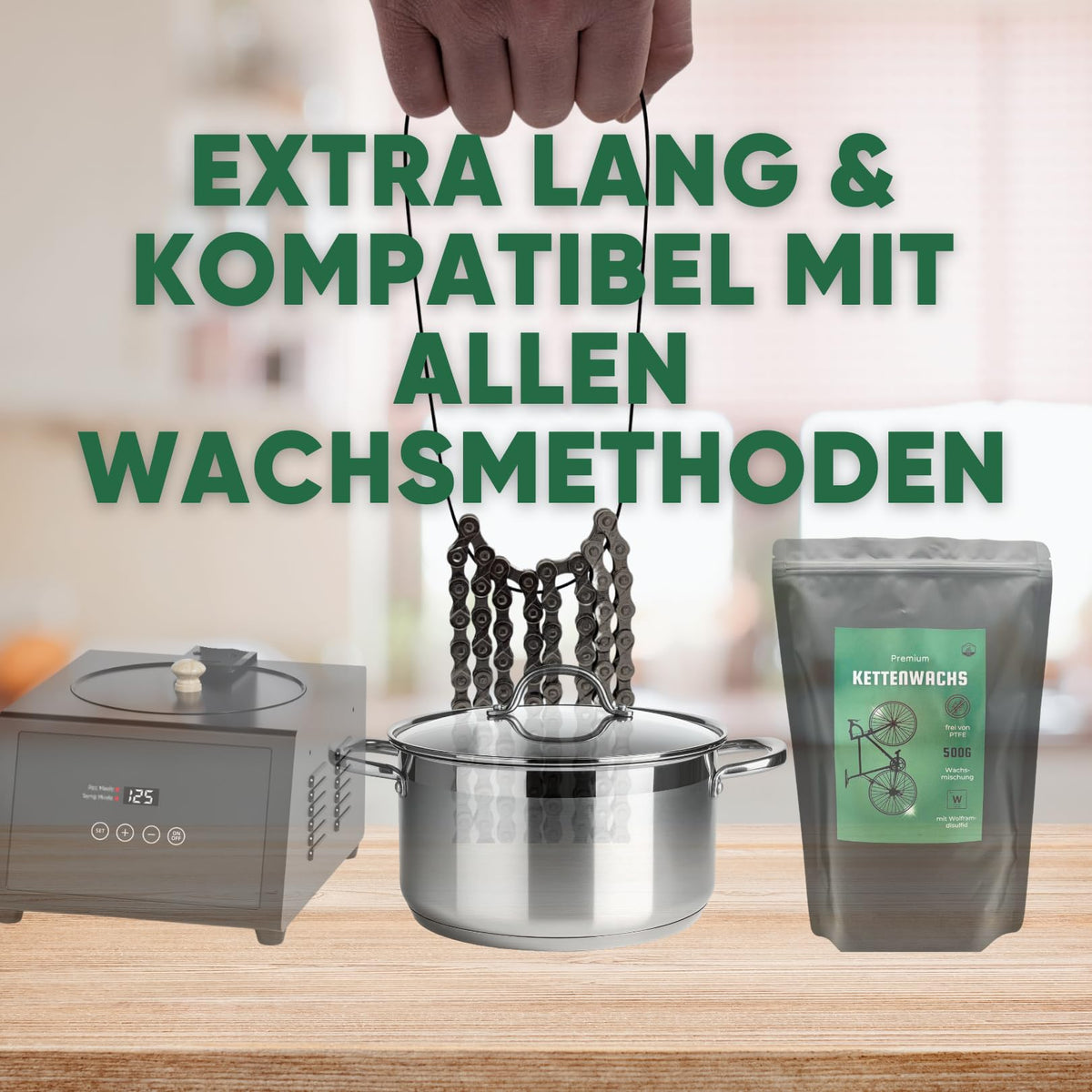 24SENDIT Fahrradketten-Wachsringe, 50cm - für sauberes Arbeiten, 3er Set zur Heißwachspflege, Eintauchhilfe für dein Chainwax