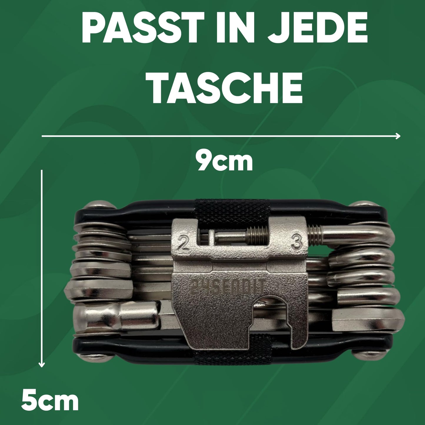 17-in-1 Multitool-Set mit Tasche & 2 Reifenhebern