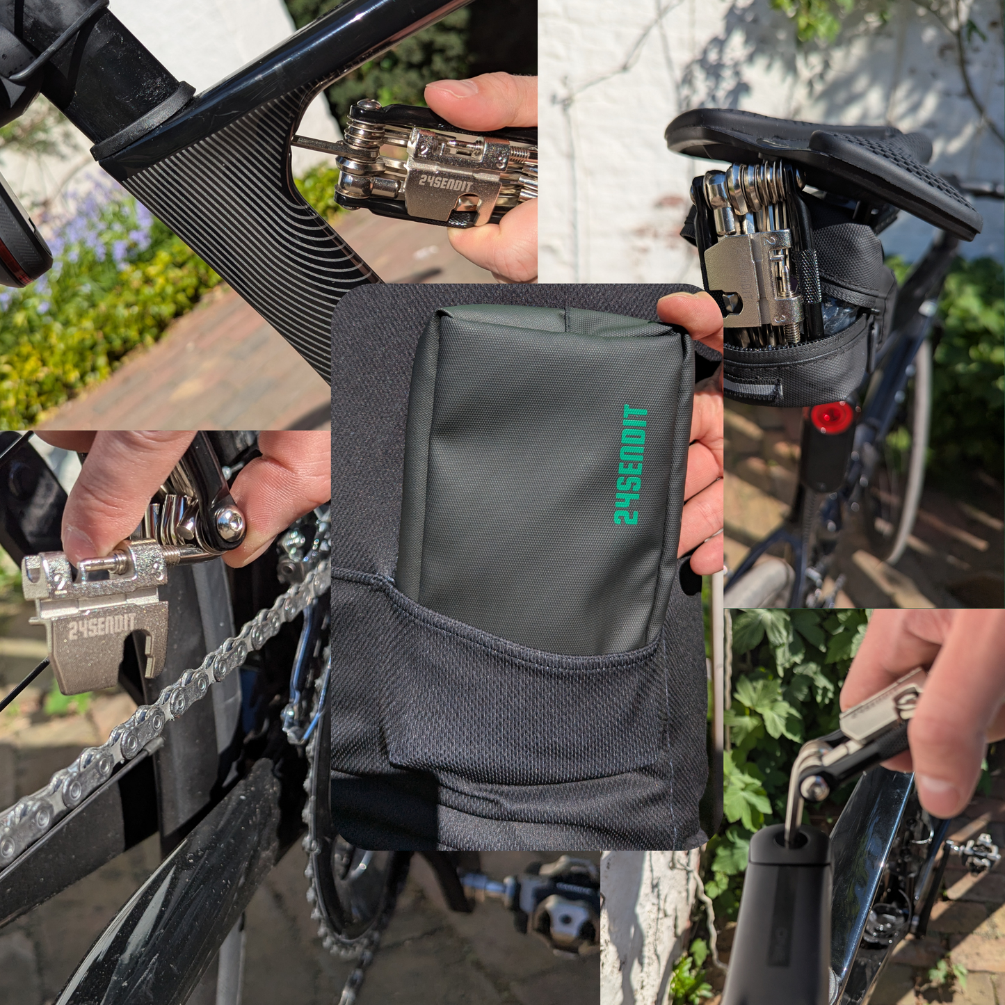 17-in-1 Multitool-Set mit Tasche & 2 Reifenhebern