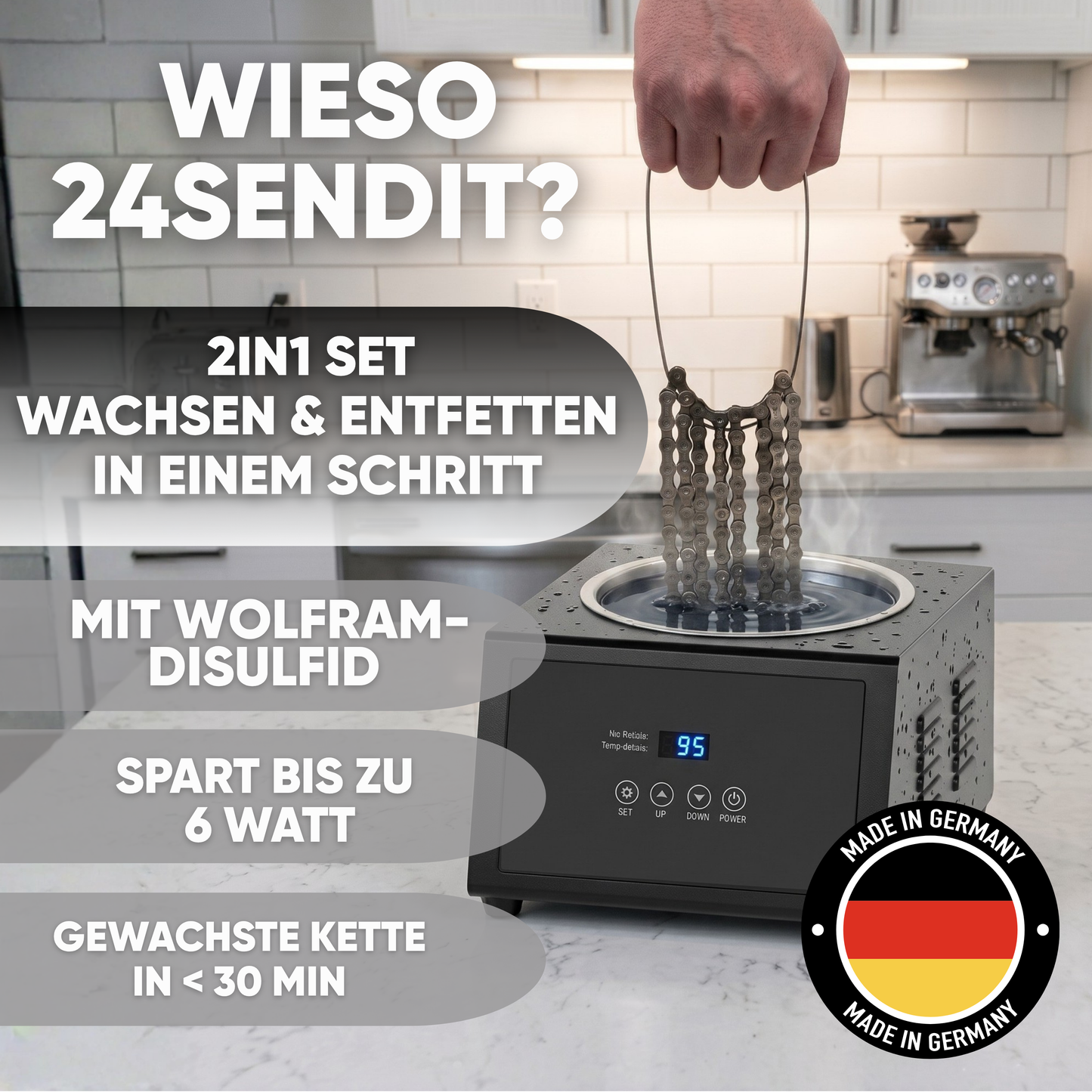 24SENDIT Fahrrad Kettenwachs - 500g Premium Chainwax