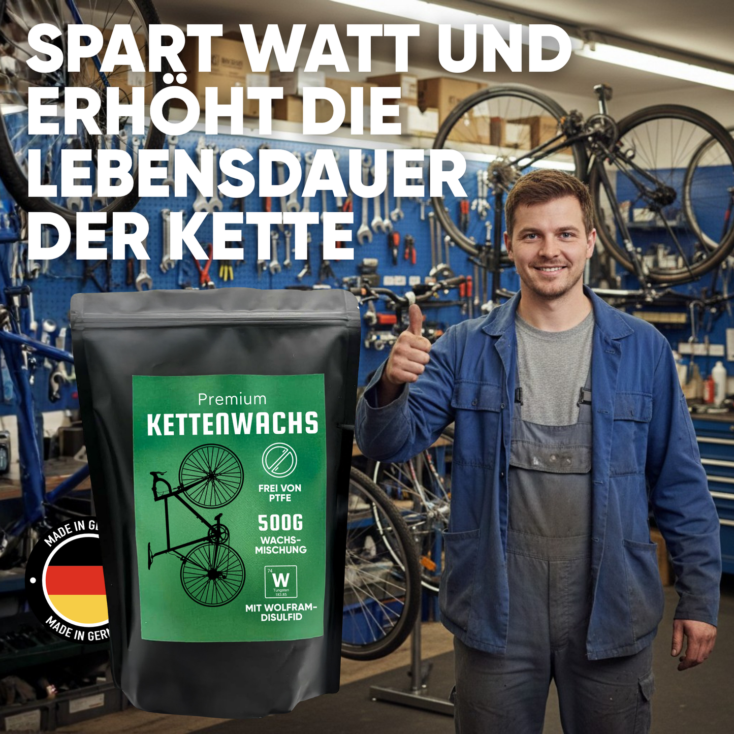 Kettenwachstopf aus Aluminium mit Deckel - inkl. 3 Kettenhalter