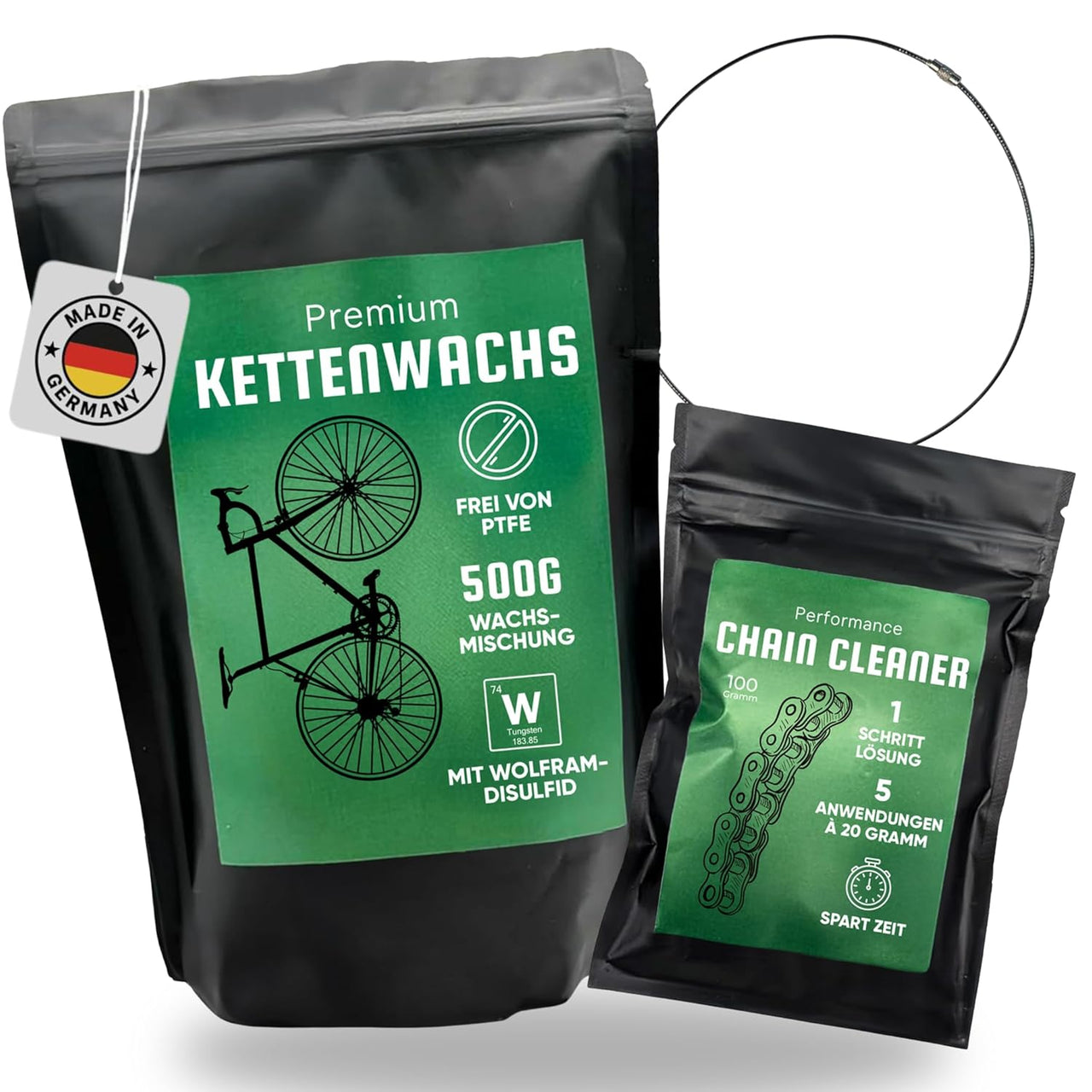 2in1 Kettenwachs Set - Heißwachsen & Entfetten